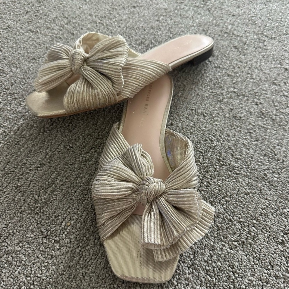Loeffler Randall Cream Bow Sandals